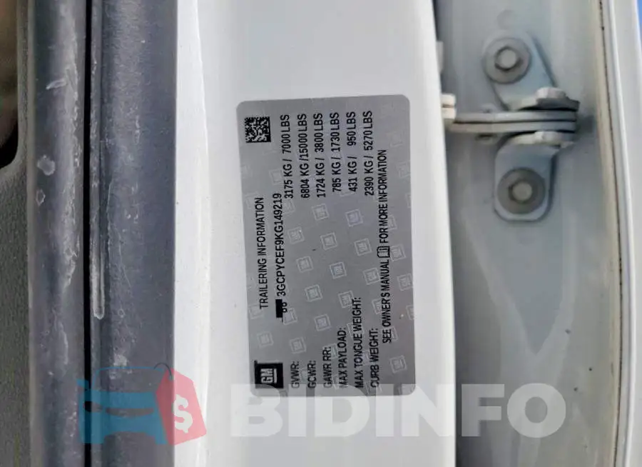 3GCPYCEF9KG149219 Photo# 12