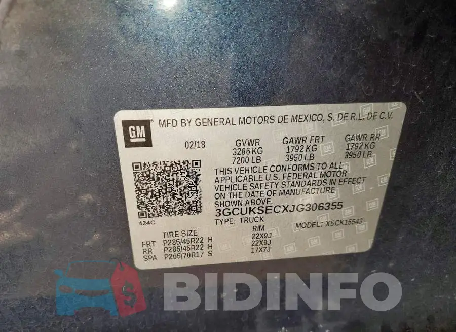 3GCUKSECXJG306355 Photo# 12