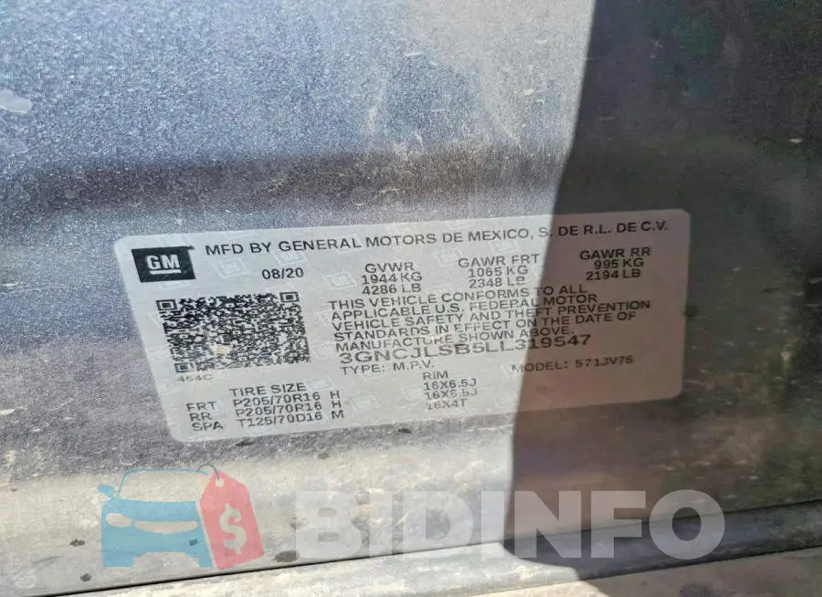 3GNCJLSB5LL319547 Photo# 13