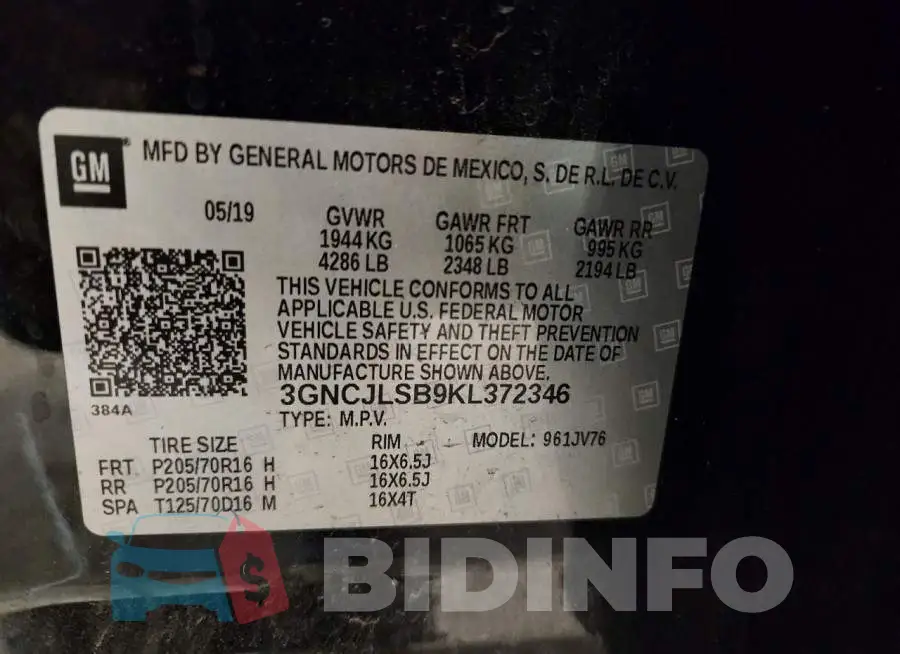 3GNCJLSB9KL372346 Photo# 13