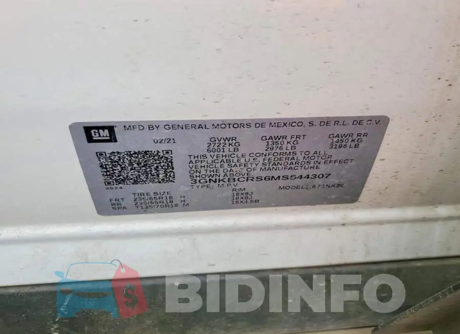 3GNKBCRS6MS544307 Photo# 13