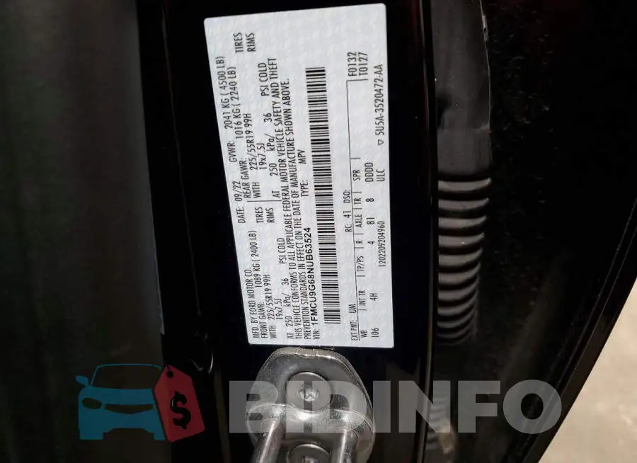 1FMCU9G68NUB63524 Photo# 13