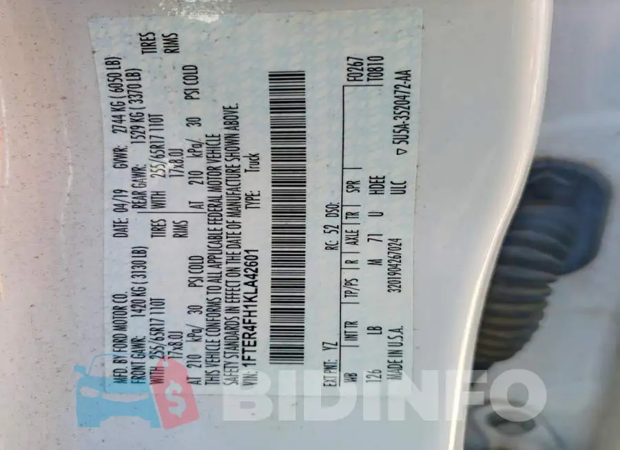 1FTER4FH1KLA42601 Photo# 12