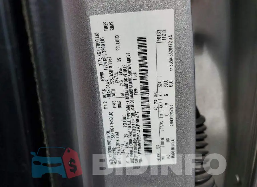 1FTEW1E51JKF98877 Photo# 12