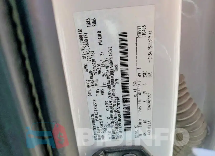 1FTEW1EGXJFA70118 Photo# 12