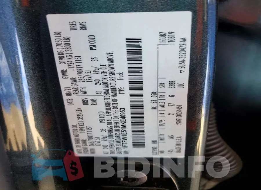 1FTFW1E51MKE40953 Photo# 12