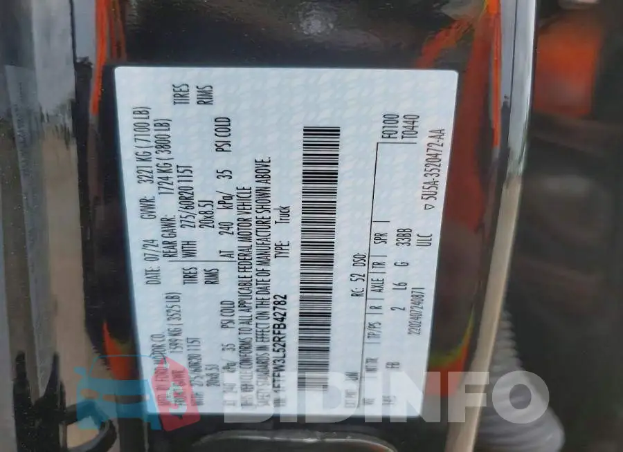 1FTFW3L52RFB42782 Photo# 12