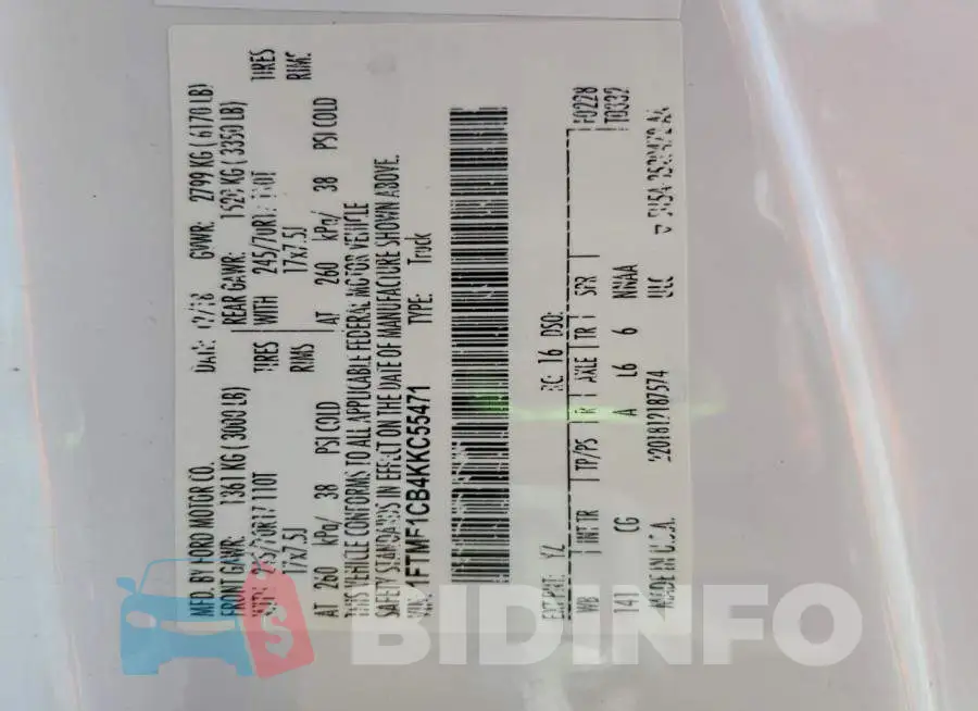 1FTMF1CB4KKC55471 Photo# 12
