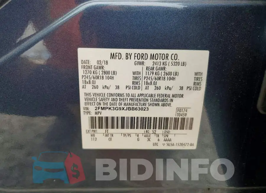 2FMPK3G9XJBB63023 Photo# 14