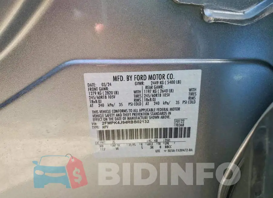 2FMPK4J94RBB02132 Photo# 12