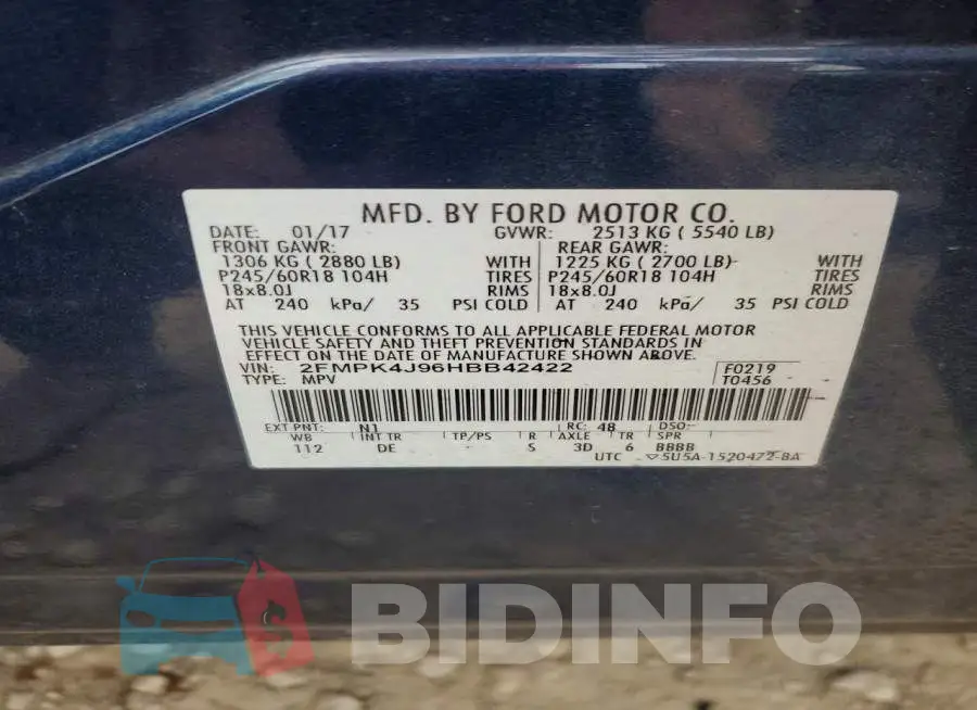 2FMPK4J96HBB42422 Photo# 13