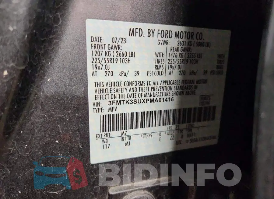 3FMTK3SUXPMA61416 Photo# 13