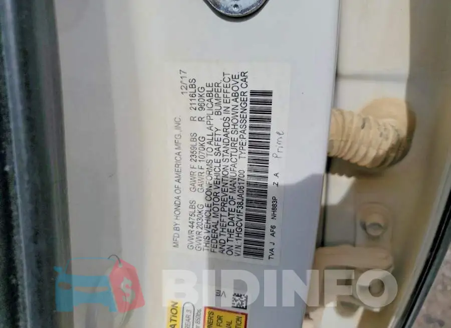 1HGCV1F38JA061700 Photo# 12