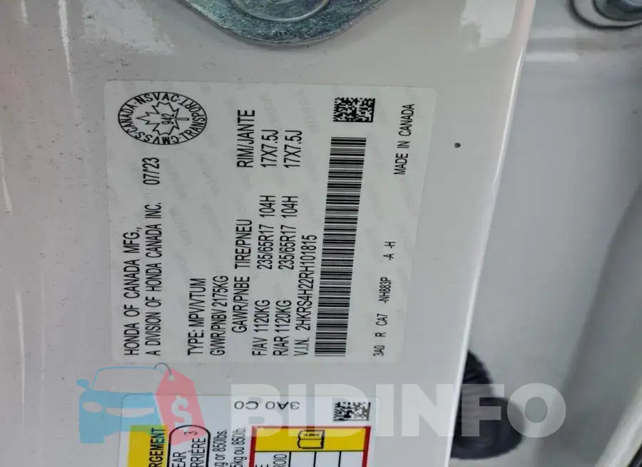 2HKRS4H22RH101815 Photo# 12