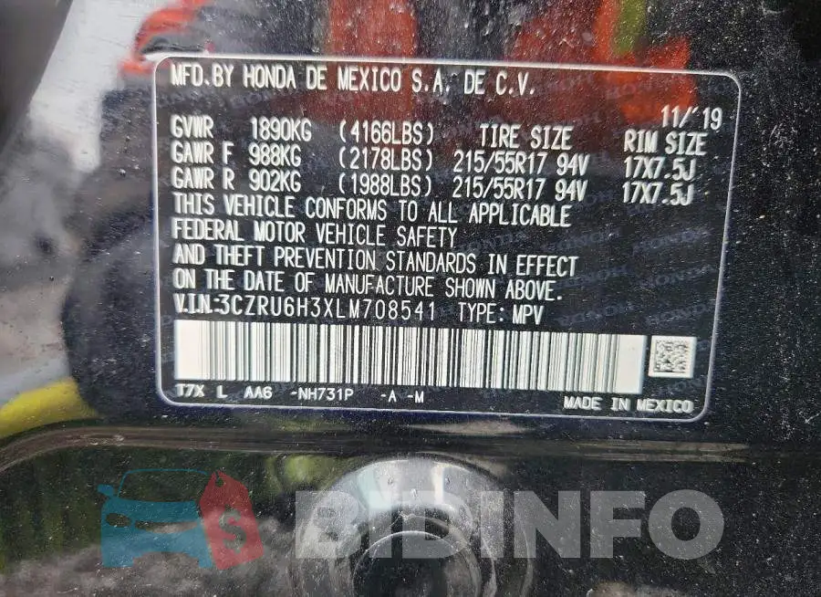 3CZRU6H3XLM708541 Photo# 13