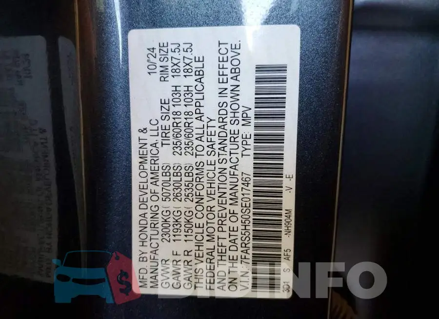 7FARS5H50SE017467 Photo# 14