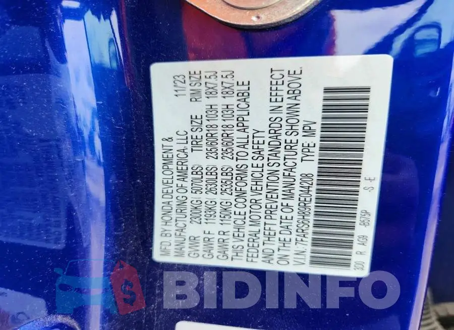 7FARS6H89RE044208 Photo# 13