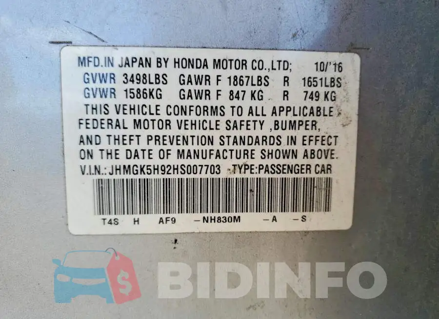 JHMGK5H92HS007703 Photo# 12