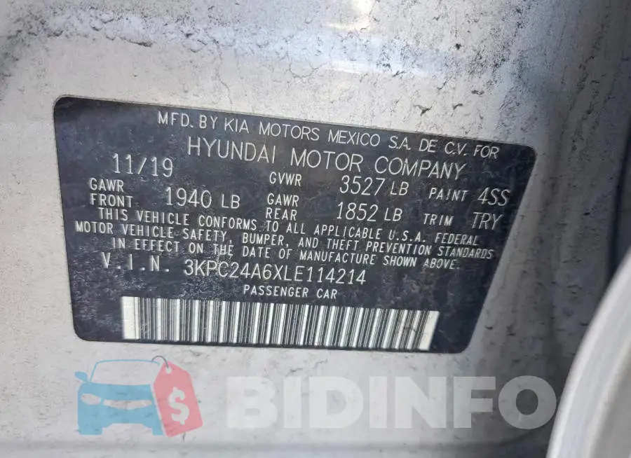 3KPC24A6XLE114214 Photo# 12