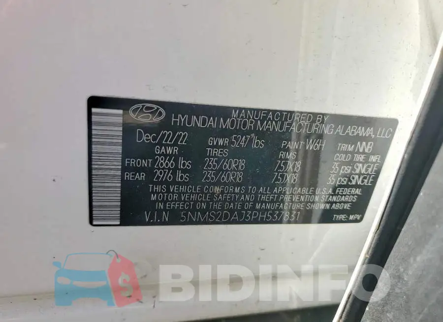 5NMS2DAJ3PH537831 Photo# 14