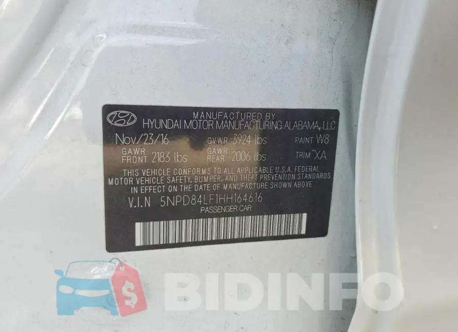 5NPD84LF1HH164616 Photo# 13
