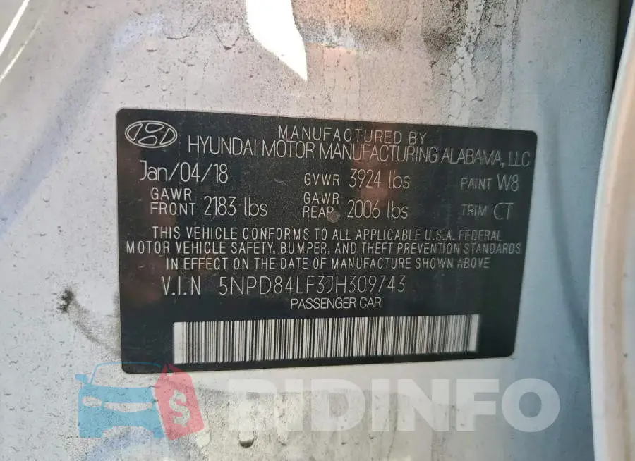 5NPD84LF3JH309743 Photo# 12