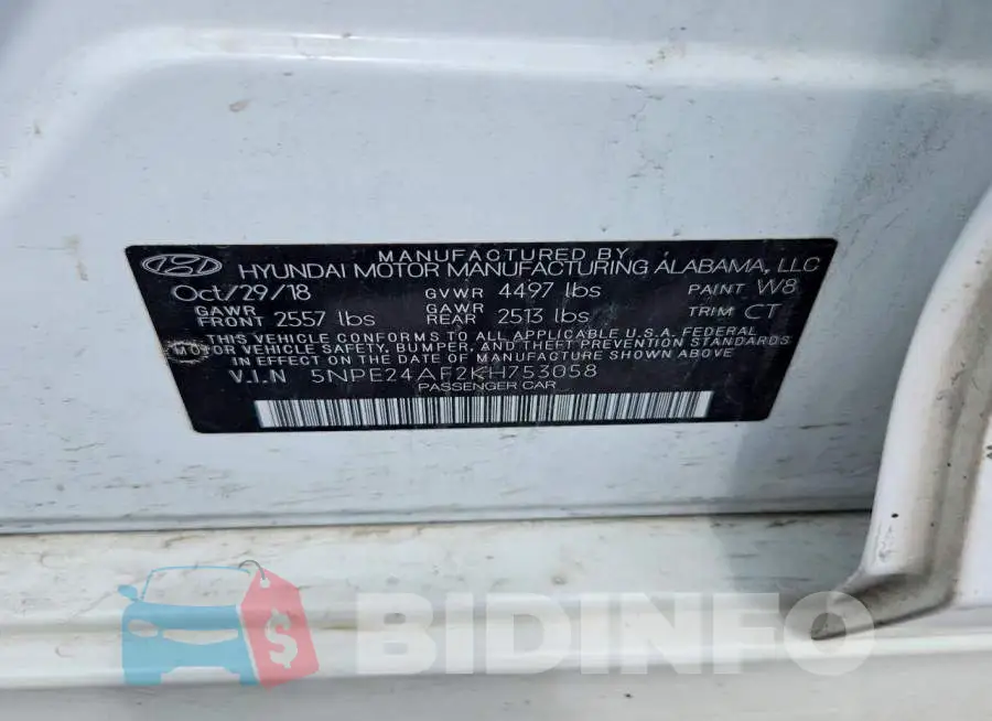5NPE24AF2KH753058 Photo# 13