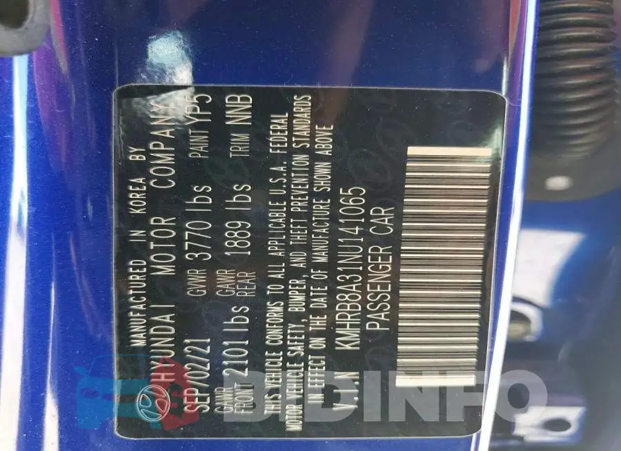 KMHRB8A31NU141065 Photo# 13