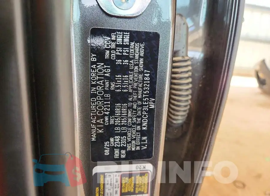KNDCP3LE5T5321847 Photo# 13