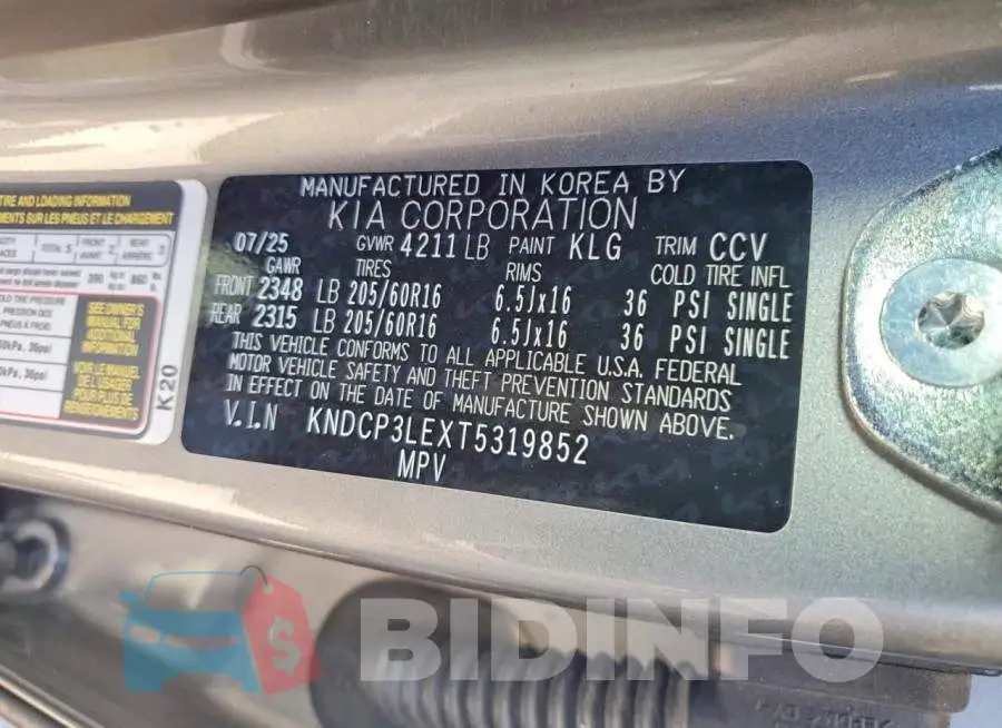 KNDCP3LEXT5319852 Photo# 13