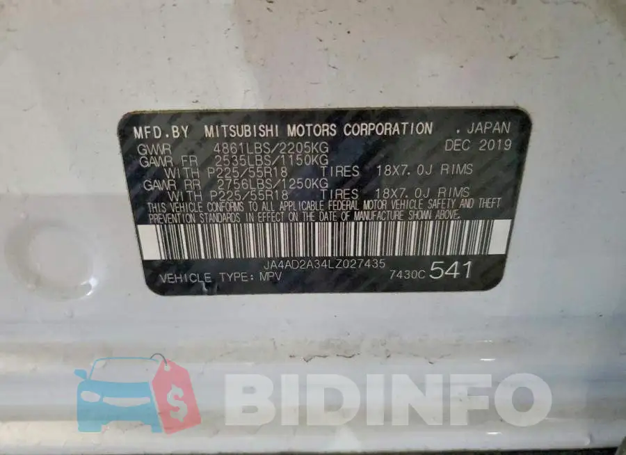 JA4AD2A34LZ027435 Photo# 13