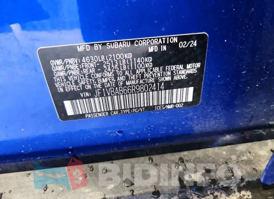 JF1VBAB66R9802414 Photo# 12