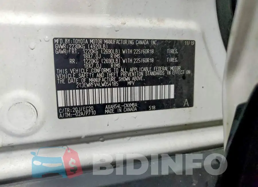 2T3EWRFV4LW054185 Photo# 13