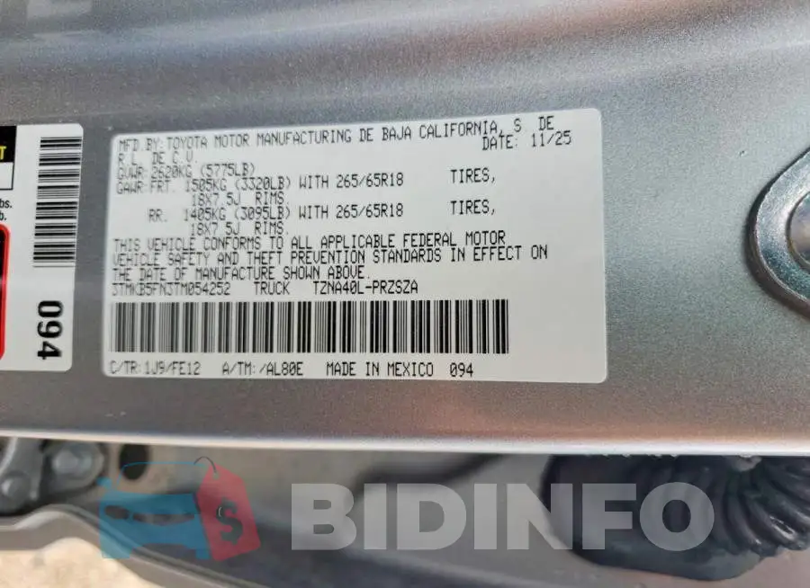 3TMKB5FN3TM054252 Photo# 12