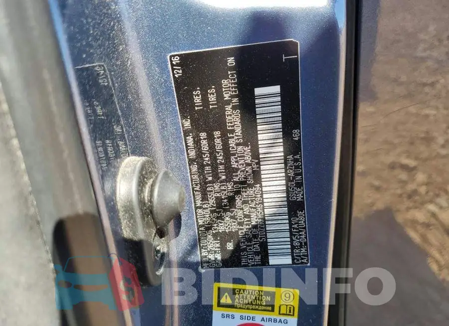 5TDZZRFH5HS194094 Photo# 13