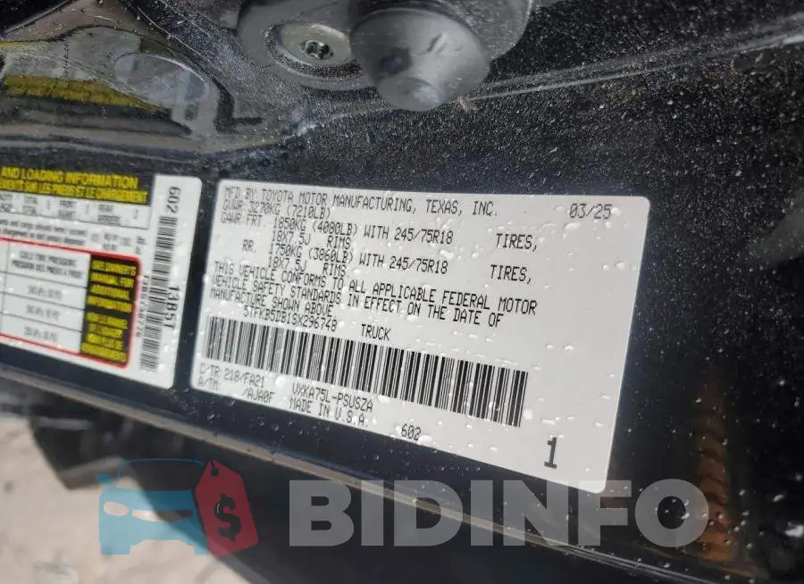 5TFKB5DB1SX296748 Photo# 12