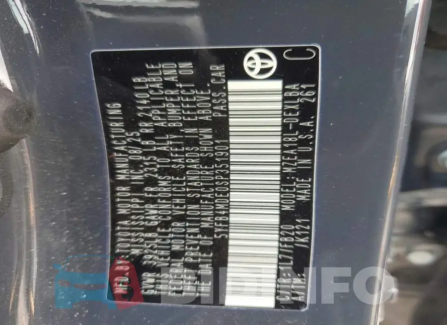 5YFB4MDE0SP351901 Photo# 12