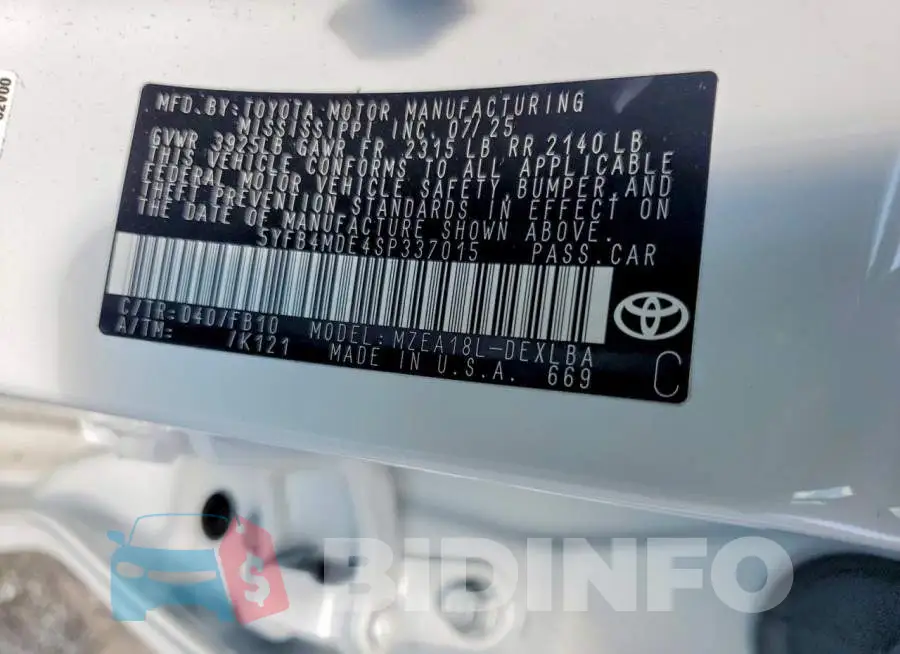 5YFB4MDE4SP337015 Photo# 12