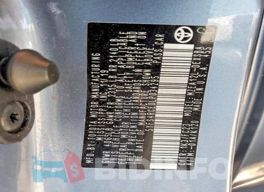 5YFS4RCE0LP034295 Photo# 13