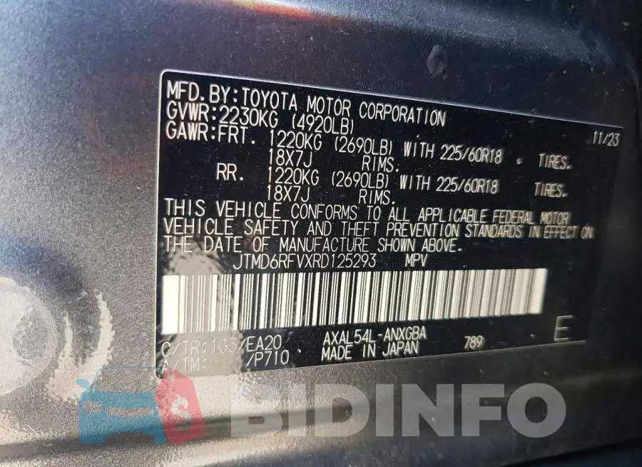 JTMD6RFVXRD125293 Photo# 13