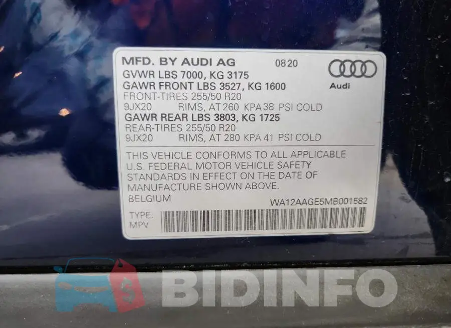 WA12AAGE5MB001582 Photo# 14