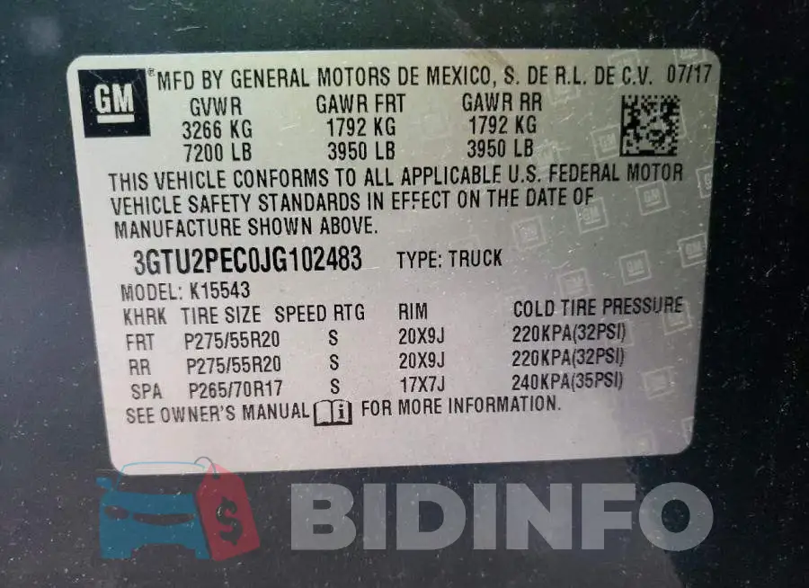 3GTU2PEC0JG102483 Photo# 12