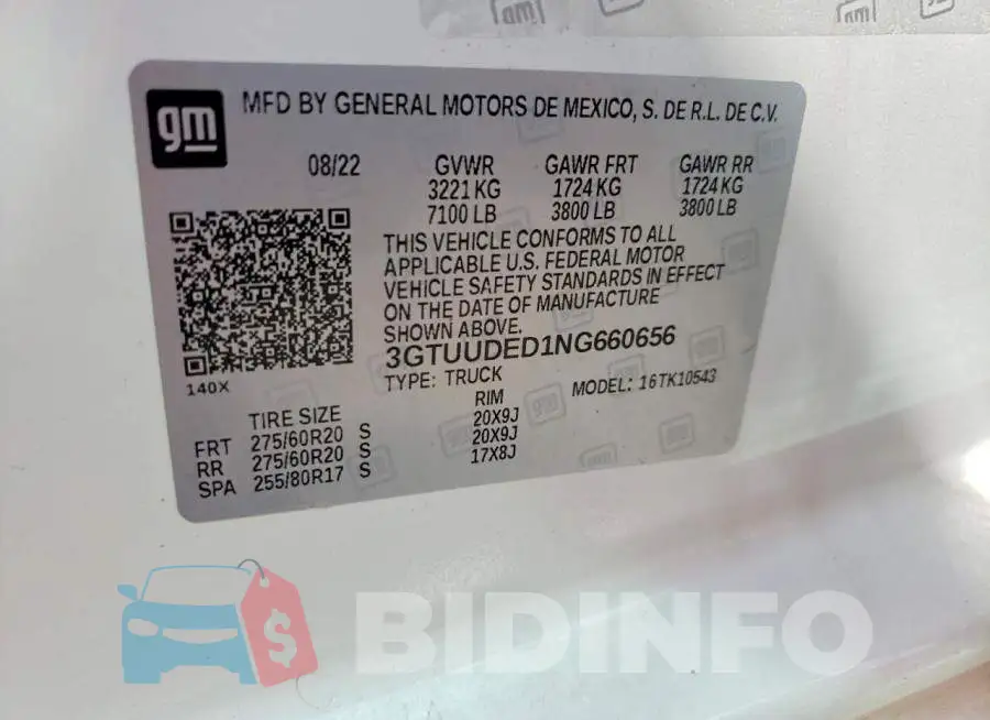 3GTUUDED1NG660656 Photo# 12