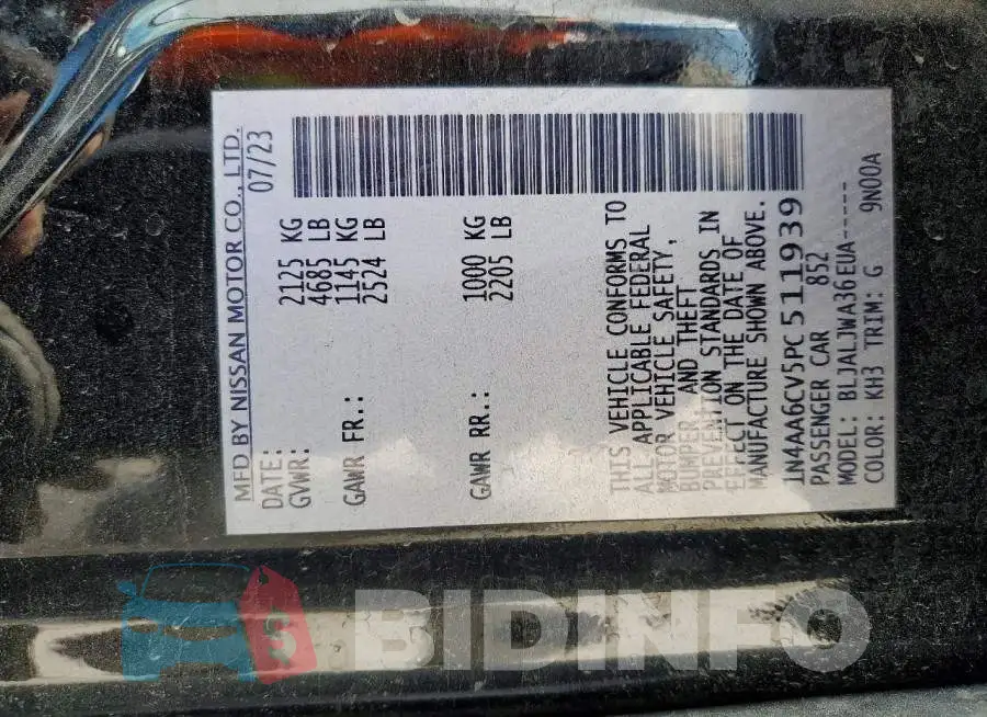 1N4AA6CV5PC511939 Photo# 13