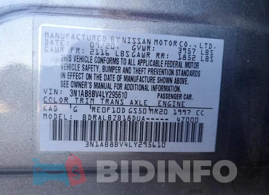 3N1AB8BV4LY295610 Photo# 12