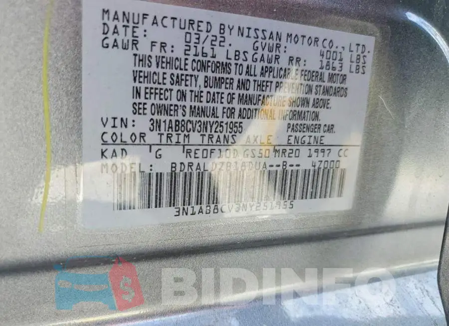 3N1AB8CV3NY251955 Photo# 12