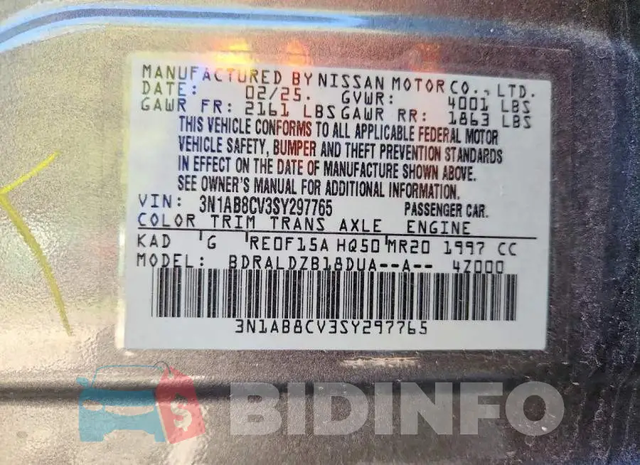 3N1AB8CV3SY297765 Photo# 12