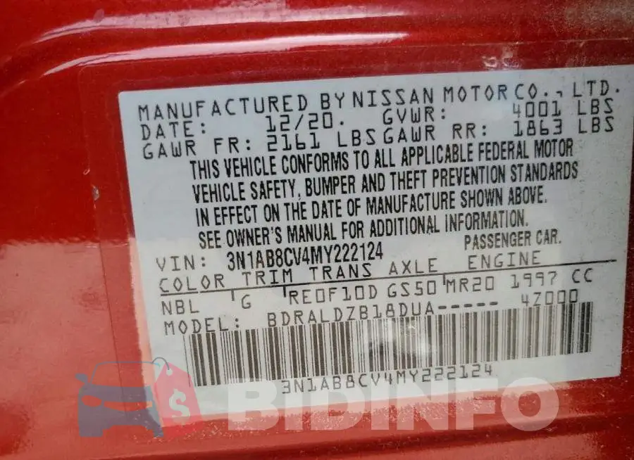 3N1AB8CV4MY222124 Photo# 12