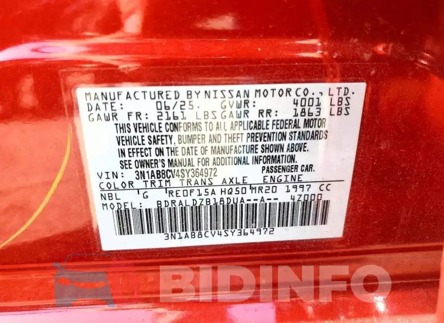 3N1AB8CV4SY364972 Photo# 12