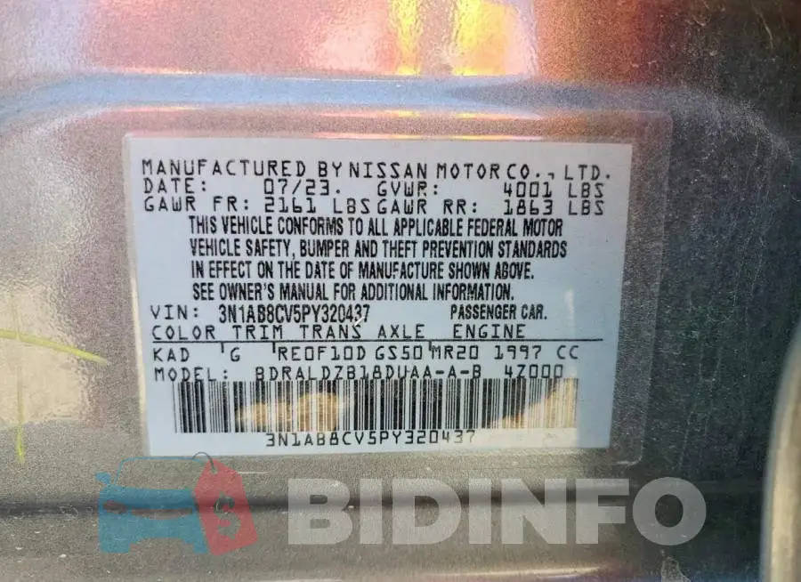 3N1AB8CV5PY320437 Photo# 12